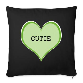 CUTIE - Sofa pillowcase 17,3'' x 17,3'' (45 x 45 cm) - black - Front