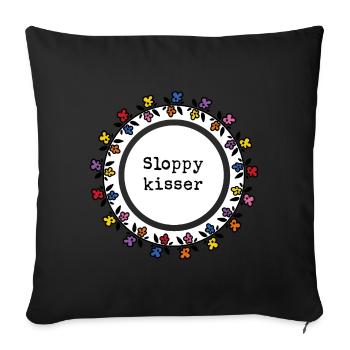 Sloppy kisser - Sofa pillowcase 17,3'' x 17,3'' (45 x 45 cm) - black - Front