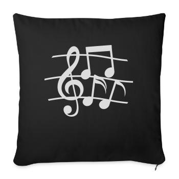 Symbols Lines Music Notes - Sofa pillowcase 17,3'' x 17,3'' (45 x 45 cm) - black - Front