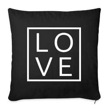 Cool Awesome Love Square Gift Men Women & Kids - Sofa pillowcase 17,3'' x 17,3'' (45 x 45 cm) - black - Front