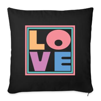 Cool Colorful Love Square Gift Men Women & Kids - Sofa pillowcase 17,3'' x 17,3'' (45 x 45 cm) - black - Front