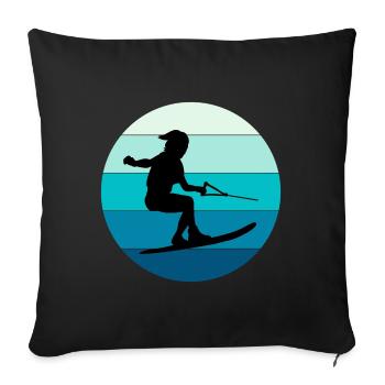 Water Skiing Outdoor Water Sport - Sofa pillowcase 17,3'' x 17,3'' (45 x 45 cm) - black - Front
