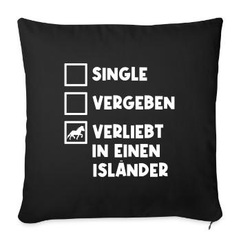 Icelandic Horses Horse Love Statement Horse Lover - Sofa pillowcase 17,3'' x 17,3'' (45 x 45 cm) - black - Front