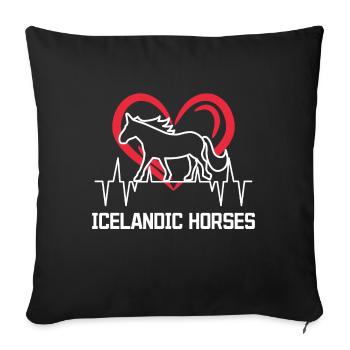 Haflinger Statement Icelandic Horses Horse Fan Heart - Sofa pillowcase 17,3'' x 17,3'' (45 x 45 cm) - black - Front