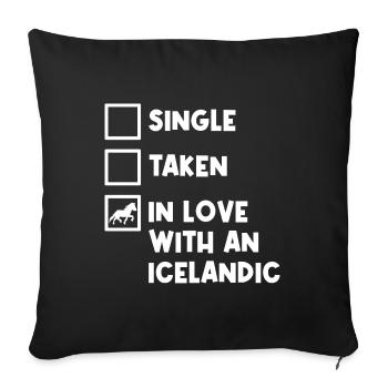 Gallop Icelandic Horses Horse Love Statement Horses - Sofa pillowcase 17,3'' x 17,3'' (45 x 45 cm) - black - Front