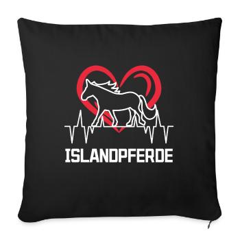 Heart Horses Icelandic Horses Horse Love Saying - Sofa pillowcase 17,3'' x 17,3'' (45 x 45 cm) - black - Front