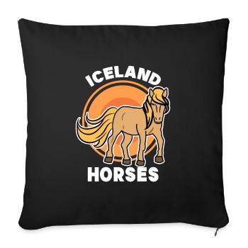 Chevaux arabes amoureux des chevaux chevaux islandais trot dicton - Housse de coussin décorative 45 x 45 cm - noir - Devant