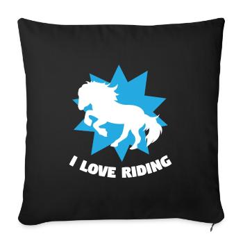 Horses Riding Statement Icelandic Horses Horse Love - Sofa pillowcase 17,3'' x 17,3'' (45 x 45 cm) - black - Front