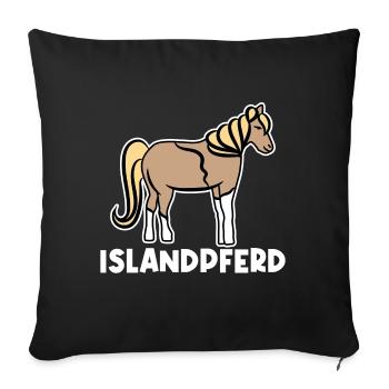 Islandpferde Pferde Pferdefan Stute Fohlen Spruch - Sofakissenbezug 45 x 45 cm - Schwarz - Vorne