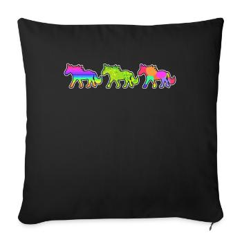 Pferde Galopp Fohlen Islandpferde Pferdeliebe - Sofakissenbezug 45 x 45 cm - Schwarz - Vorne