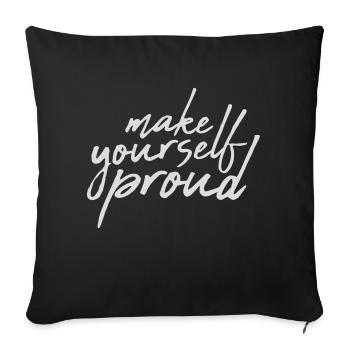 Faites-vous fier de la citation - Housse de coussin décorative 45 x 45 cm - noir - Devant