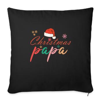 Christmas Papa Weihnachtspapa - Sofakissenbezug 45 x 45 cm - Schwarz - Vorne