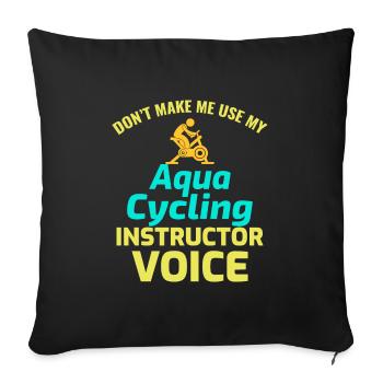 Aqua Cycling Piscine Fitness Training Drôle - Housse de coussin décorative 45 x 45 cm - noir - Devant