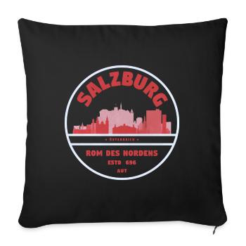 Salzburg Skyline Stamp Vintage - Sofa pillowcase 17,3'' x 17,3'' (45 x 45 cm) - black - Front