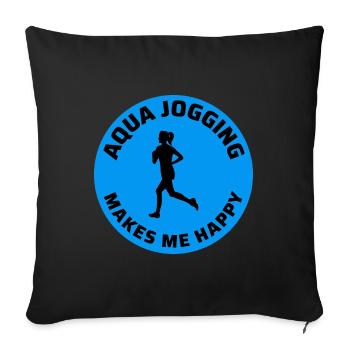 Deep Water Aqua jogging Pool Running Fitness - Sofa pillowcase 17,3'' x 17,3'' (45 x 45 cm) - black - Front