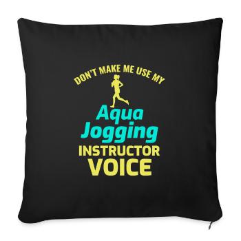 Deep Water Aqua jogging Pool Running Fitness - Sofa pillowcase 17,3'' x 17,3'' (45 x 45 cm) - black - Front
