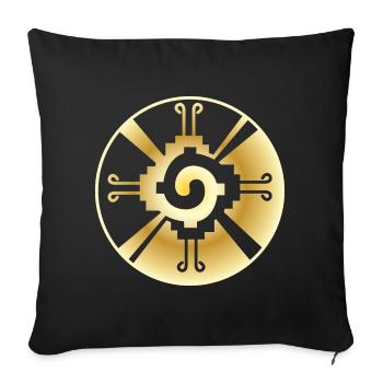 Galactic Butterfly Hunab Ku - aztec symbol - Sofa pillowcase 17,3'' x 17,3'' (45 x 45 cm) - black - Front