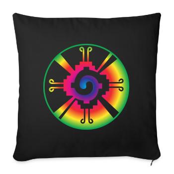 Galactic Butterfly Hunab Ku - aztec symbol - Sofa pillowcase 17,3'' x 17,3'' (45 x 45 cm) - black - Front