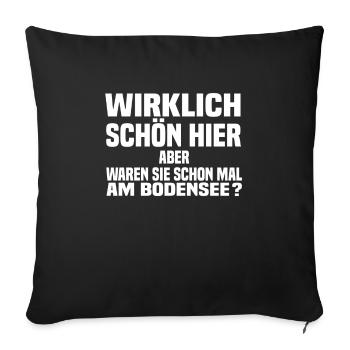 schön hier bodensee - Sofakissenbezug 45 x 45 cm - Schwarz - Vorne