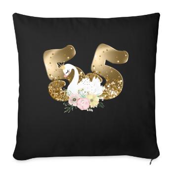 Customizable Number 55 Swan - Sofa pillowcase 17,3'' x 17,3'' (45 x 45 cm) - black - Front