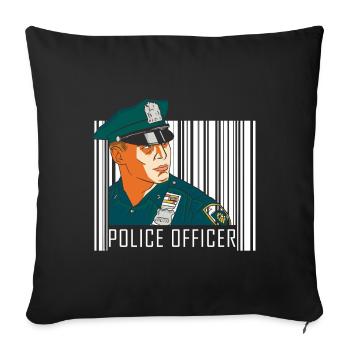 Policeman Crime Scene Crime Uniform - Sofa pillowcase 17,3'' x 17,3'' (45 x 45 cm) - black - Front