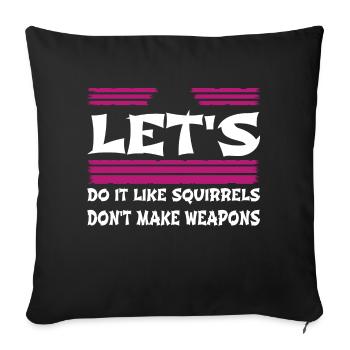 Dictons anti-guerre Déclaration heureuse paix - Housse de coussin décorative 45 x 45 cm - noir - Devant
