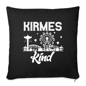 Kirmeskind Jahrmarkt Rummel Volksfest Schausteller - Sofakissenbezug 45 x 45 cm - Schwarz - Vorne