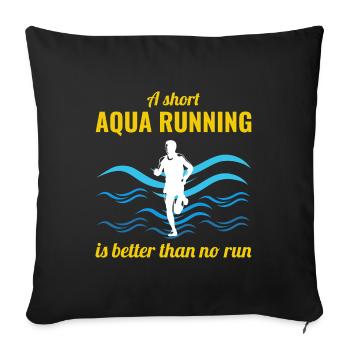 Deep Water Aqua jogging Pool Running Fitness - Sofa pillowcase 17,3'' x 17,3'' (45 x 45 cm) - black - Front