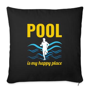 Deep Water Aqua jogging Pool Running Fitness - Sofa pillowcase 17,3'' x 17,3'' (45 x 45 cm) - black - Front