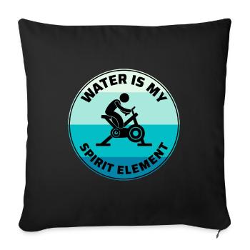 Aqua Cycling Piscine Fitness Training - Housse de coussin décorative 45 x 45 cm - noir - Devant