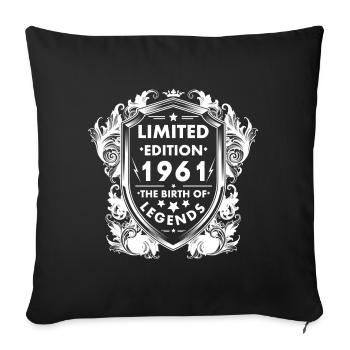 1961 - Sofa pillowcase 17,3'' x 17,3'' (45 x 45 cm) - black - Front