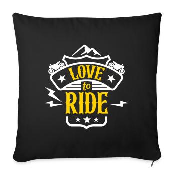 J’adore rouler - Housse de coussin décorative 45 x 45 cm - noir - Devant