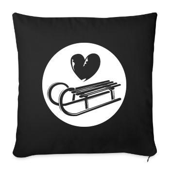 Sleigh Riding Love Symbol Heart Icon Graphique - Housse de coussin décorative 45 x 45 cm - noir - Devant
