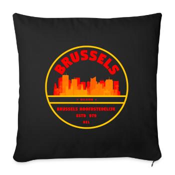 Brussels Belgium - Sofa pillowcase 17,3'' x 17,3'' (45 x 45 cm) - black - Front