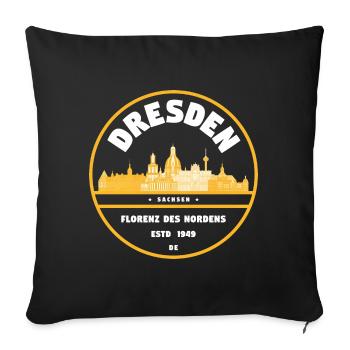 Édition Or Skyline de Dresde - Housse de coussin décorative 45 x 45 cm - noir - Devant