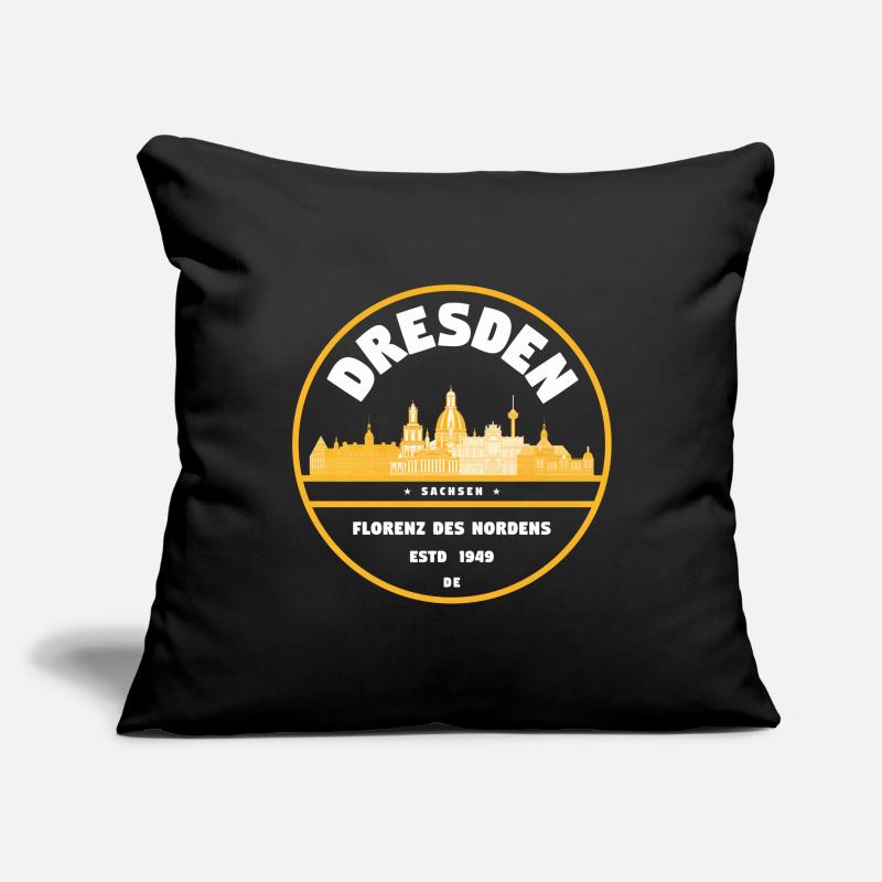 Édition Or Skyline de Dresde Housse de coussin décorative 45 x 45 cm