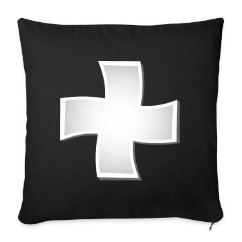 Croix tourbillonnante en argent - Housse de coussin décorative 45 x 45 cm - noir - Devant