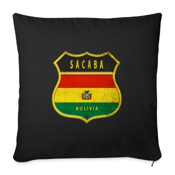 Sacaba Bolivien Wappen Design - Sofakissenbezug 45 x 45 cm - Schwarz - Vorne