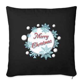 Merry Christmas - Feliz Navidad - Snow - Sofa pillowcase 17,3'' x 17,3'' (45 x 45 cm) - black - Front