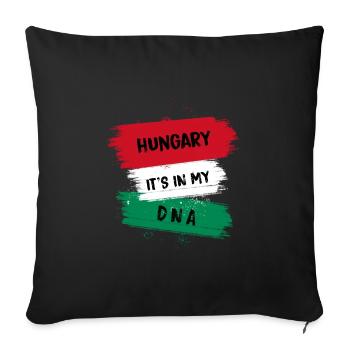 Le drapeau hongrois est inscrit dans mon ADN - Housse de coussin décorative 45 x 45 cm - noir - Devant