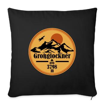 großglockner - Sofakissenbezug 45 x 45 cm - Schwarz - Vorne