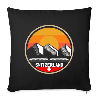 Idée cadeau Swiss Pride Suisse - Housse de coussin décorative 45 x 45 cm - noir - Devant