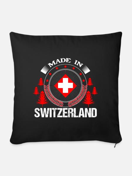 Schweiz Schweizerisch Fahne Geschenk - Sofakissenbezug 45 x 45 cm - Schwarz