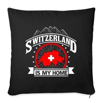 Suisse Cadeau d’origine suisse - Housse de coussin décorative 45 x 45 cm - noir - Devant