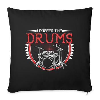 Drums Instrument Gift Idea - Sofa pillowcase 17,3'' x 17,3'' (45 x 45 cm) - black - Front