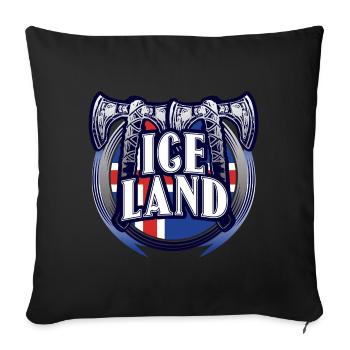 Iceland North Republic Gift Idea - Sofa pillowcase 17,3'' x 17,3'' (45 x 45 cm) - black - Front