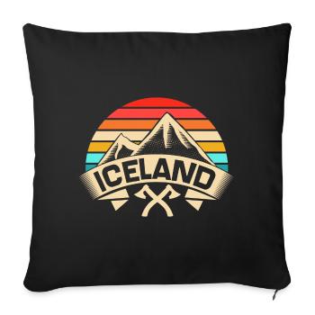 Iceland Reykjavik Gift Idea - Sofa pillowcase 17,3'' x 17,3'' (45 x 45 cm) - black - Front