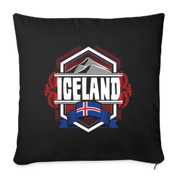 Icelandic Icelandic Country - Sofa pillowcase 17,3'' x 17,3'' (45 x 45 cm) - black - Front
