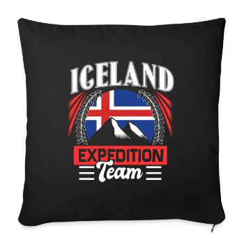 Iceland Gift - Sofa pillowcase 17,3'' x 17,3'' (45 x 45 cm) - black - Front