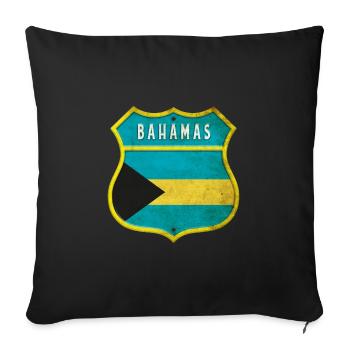 Design du drapeau des Bahamas - Housse de coussin décorative 45 x 45 cm - noir - Devant